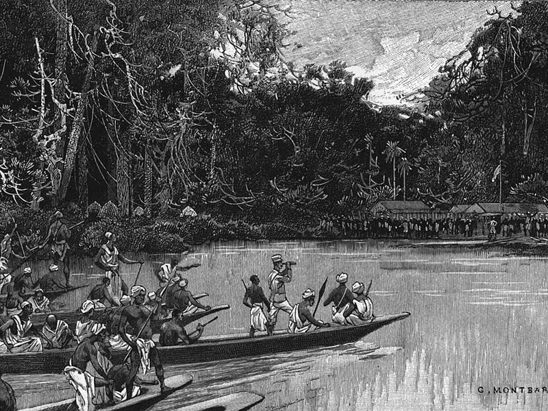 1841-George Montbard - In Darkest Africa, incontro con la Colonna Retro a Banalya